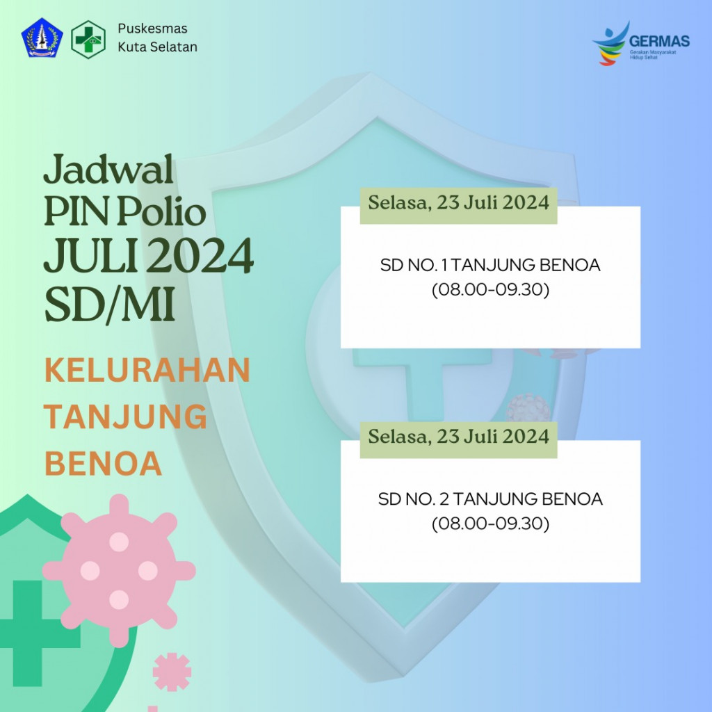 Jadwal Kegiatan Pin Polio Paud Tk Dan Sd Bulan Juli 2024